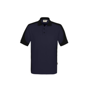 HAKRO Poloshirt Contrast  MIKRALINAR® ECO - tinte/schwarz