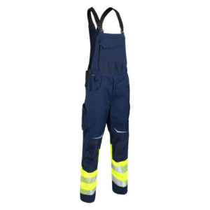 KÜBLER REFLECTIQ Latzhose Klasse 1 warngelb/dunkelblau