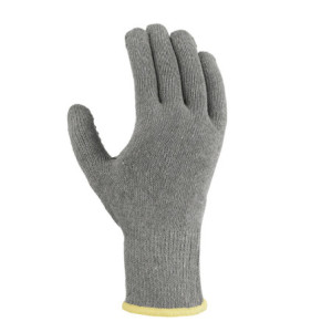 teXXor® Mittelstrick-Handschuhe BAUMWOLLE-POLYESTER - grau-rote Noppen