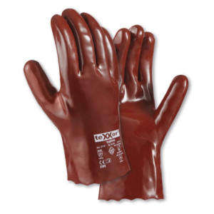 teXXor® topline Chemikalienschutz-Handschuhe PVC ROTBRAUN - Länge 27cm