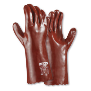 teXXor® topline Chemikalienschutz-Handschuhe PVC ROTBRAUN - Länge 35cm