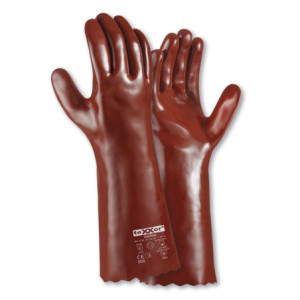 teXXor® topline Chemikalienschutz-Handschuhe PVC ROTBRAUN - Länge 40cm