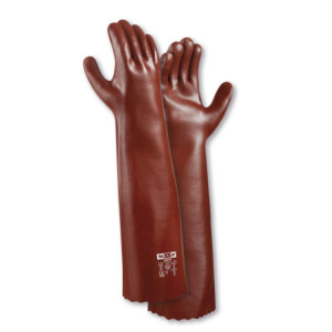 teXXor® topline Chemikalienschutz-Handschuhe PVC ROTBRAUN - Länge 58cm