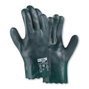 teXXor® topline Chemikalienschutz-Handschuhe PVC GRÜN - Länge 27cm - Handfläche ca. 1,40 mm