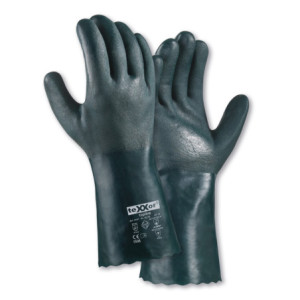 teXXor® topline Chemikalienschutz-Handschuhe PVC GRÜN - Länge 35cm - Handfläche ca. 1,40 mm