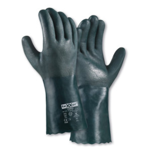 teXXor® topline Chemikalienschutz-Handschuhe PVC GRÜN - Länge 35cm - Handfläche ca. 1,50 mm