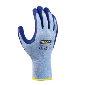 teXXor® Polyester-Strickhandschuhe LATEX - hellblau meliert-mittelblau