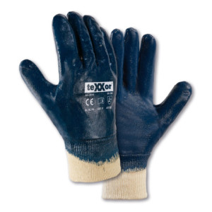 teXXor® Nitril-Handschuhe STRICKBUND - beige-blau