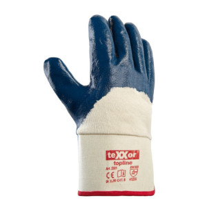 teXXor® topline Nitril-Handschuhe STULPE - beige-blau
