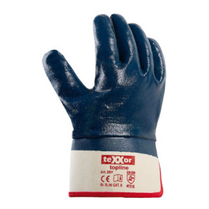 teXXor® topline Nitril-Handschuhe STULPE - beige-blau