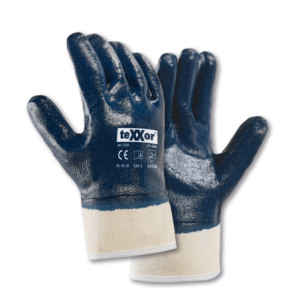 teXXor® Nitril-Handschuhe STULPE - beige-blau