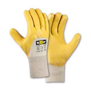 teXXor® Nitril-Handschuhe STRICKBUND - gelb