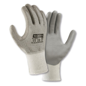 teXXor® Schnittschutz-Strickhandschuhe PU-BESCHICHTUNG - grau-grau