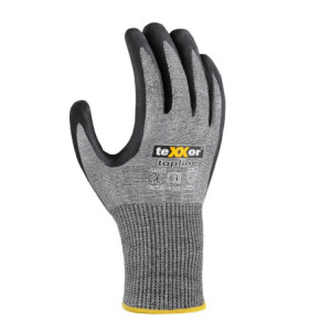 teXXor® Schnittschutz-Strickhandschuhe BESANDETE NITRILBESCHICHTUNG - grau-schwarz