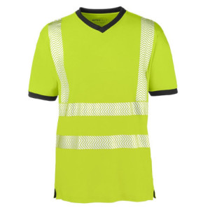 4PROTECT® Warnschutz UV-T-Shirt MIAMI - leuchtgelb-grau