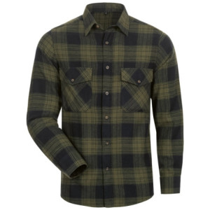 CRAFTLAND GREENSBURG FLANELL-HEMD, OLIV/SCHWARZ KARIERT