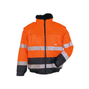 Planam Comfortjacke 2-farbig Warnschutz, Outdoor - orange/marine