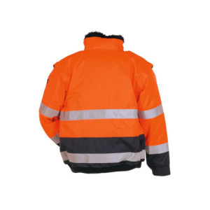 Planam Comfortjacke 2-farbig Warnschutz, Outdoor - orange/marine