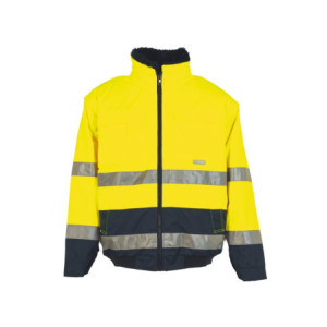 Planam Comfortjacke 2-farbig Warnschutz, Outdoor - gelb/marine