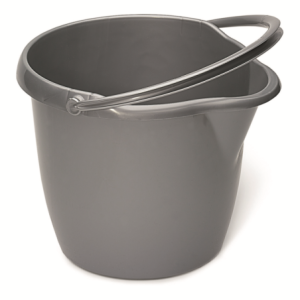 Nölle Haushaltseimer mit Ausguss 12 Liter / Kunststoff / silber