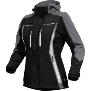 Leibwächter FLXDS25, Damen Softshelljacke schwarz-grau