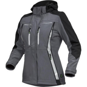 Leibwächter FLXDS27, Damen Softshelljacke grau-schwarz