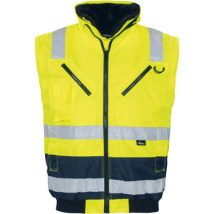 Vizwell VW126C, Pilotenjacke 4 in 1 leuchtgelb-marine