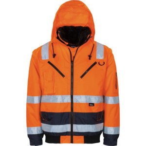 Vizwell VW126C, Pilotenjacke 4 in 1 leuchtorange-marine