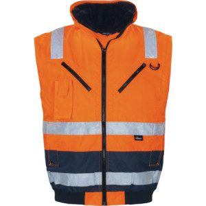 Vizwell VW126C, Pilotenjacke 4 in 1 leuchtorange-marine
