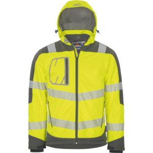 Vizwell VW268, Winter-Softshelljacke leuchtgelb-grau