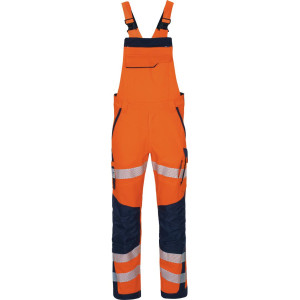 Vizwell VWT191 Flex HiVis, Latzhose leuchtorange-marine