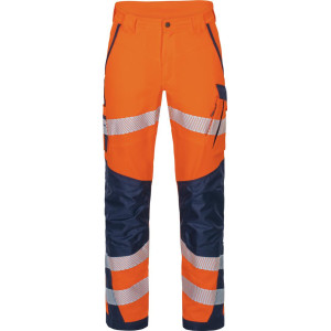 Vizwell VWT178 Flex HiVis, Bundhose leuchtorange-marine