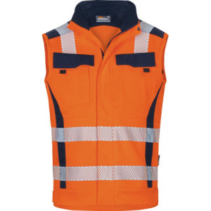 Vizwell VWT189 Flex HiVis, Weste leuchtorange-marine