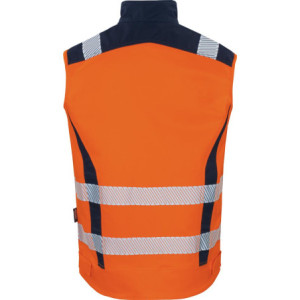 Vizwell VWT189 Flex HiVis, Weste leuchtorange-marine