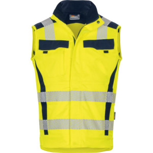Vizwell VWT189 Flex HiVis, Weste leuchtgelb-marine