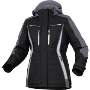 Leibwächter FLXDI25, Damen Winter-Softshelljacke schwarz-grau