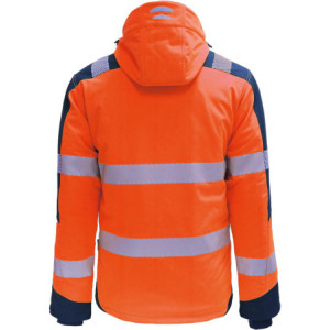 Vizwell VW268, Winter-Softshelljacke leuchtorange-marine