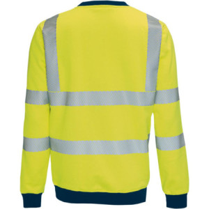 Vizwell VW12B, Sweatshirt leuchtgelb-marine