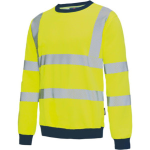Vizwell VW12B, Sweatshirt leuchtgelb-marine
