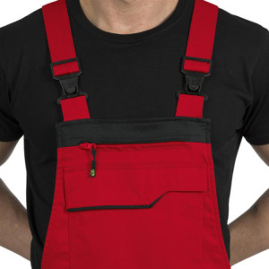 Leibwächter FLEXL22, Latzhose rot-schwarz