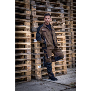 Leibwächter FLEXL29, Latzhose haselnuss-schwarz