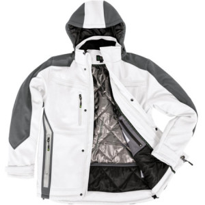 Leibwächter FLEXI24, Winter-Softshelljacke weiß-grau