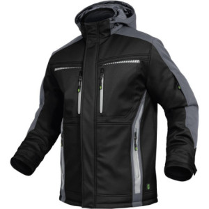 Leibwächter FLEXI25, Winter-Softshelljacke schwarz-grau