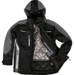 Leibwächter FLEXI25, Winter-Softshelljacke schwarz-grau