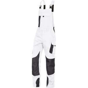 Leibwächter DYNL34, Latzhose weiß-anthrazit