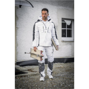 Leibwächter FLEXL24, Latzhose weiß-grau