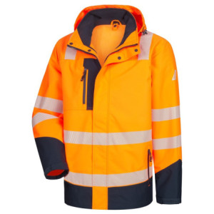 NITRAS MOTION TEX VIZ PLUS, Warn-Multifunktionsjacke, neonorange / marineblau