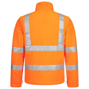NITRAS MOTION TEX VIZ, Warn-Fleecejacke, neonorange, EN ISO 13688, EN ISO 20471