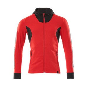 MASCOT® ACCELERATE Kapuzensweatshirt mit Reißverschluss - Verkehrsrot/Schwarz