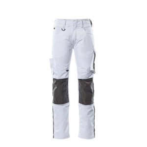 MASCOT® Mannheim UNIQUE Hose mit Knietaschen - Weiß/Dunkelanthrazit